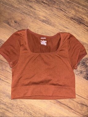 wild fable Rust Scoop Neck Crop Top